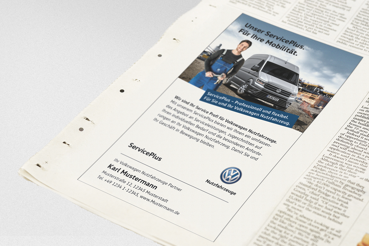 intonic werbeagentur vw nfz kampagne serviceplus anzeige