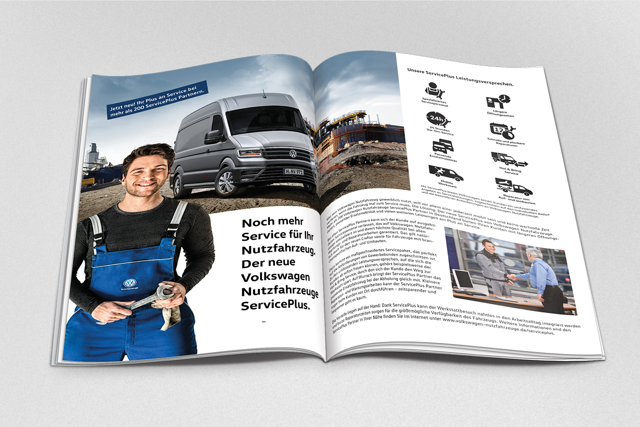 intonic werbeagentur vw nfz kampagne serviceplus advertorial