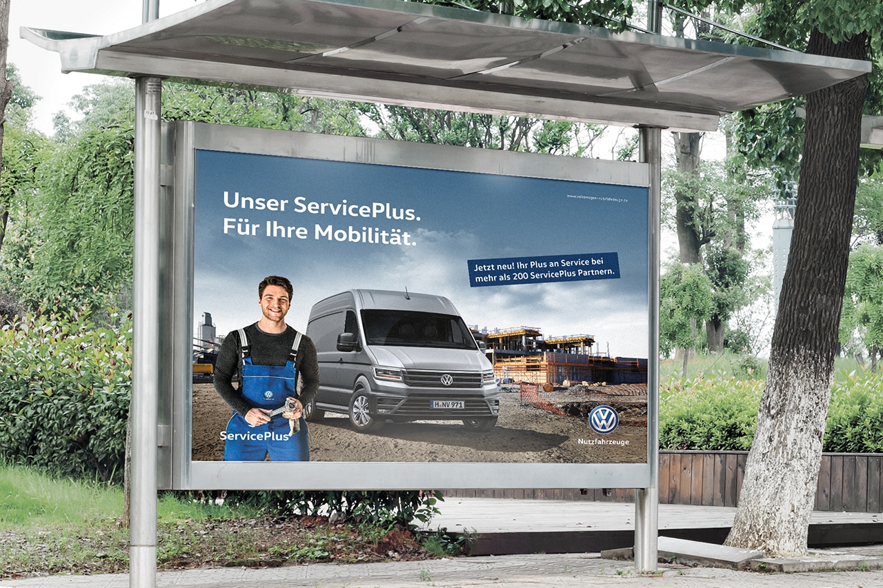 intonic werbeagentur vw nfz kampagne serviceplus großflaeche